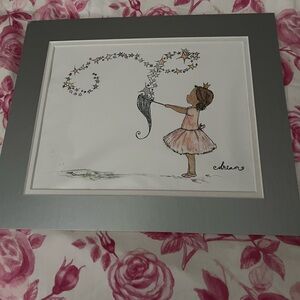 Dreamy Girl with Stars Art Print in Silver Frameset includes all 3 prints